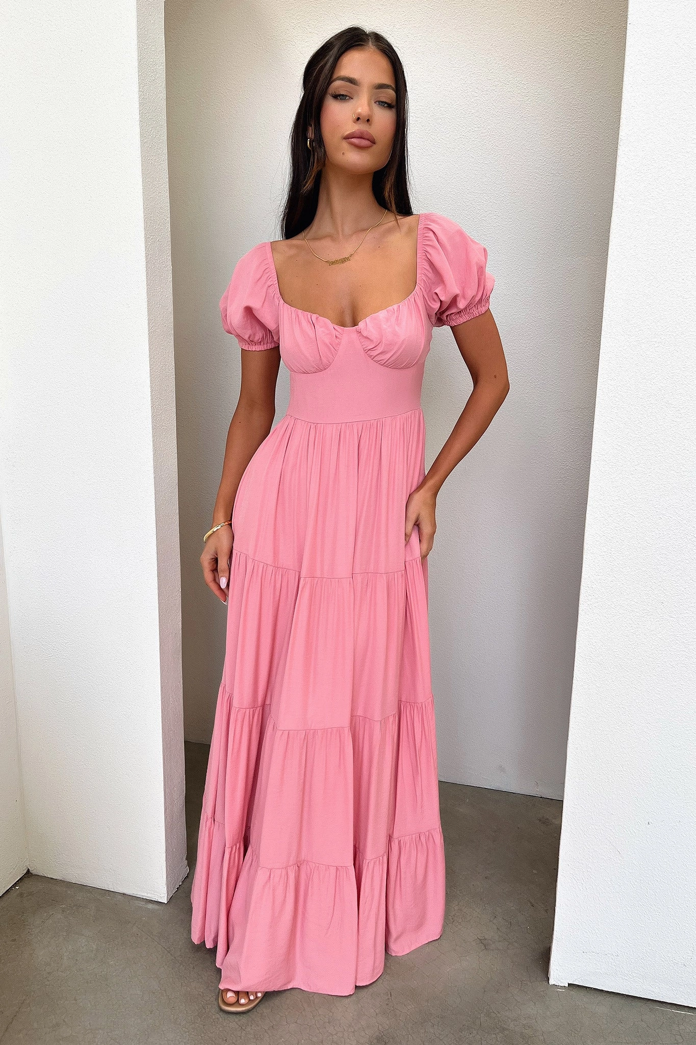 Levona Maxi Dress - Rose Snag-Resistant Night Out
