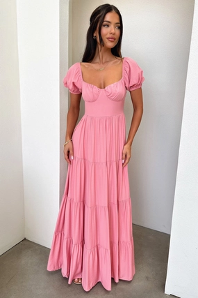 Levona Maxi Dress - Rose Vibrant patterned dress Modern Motion