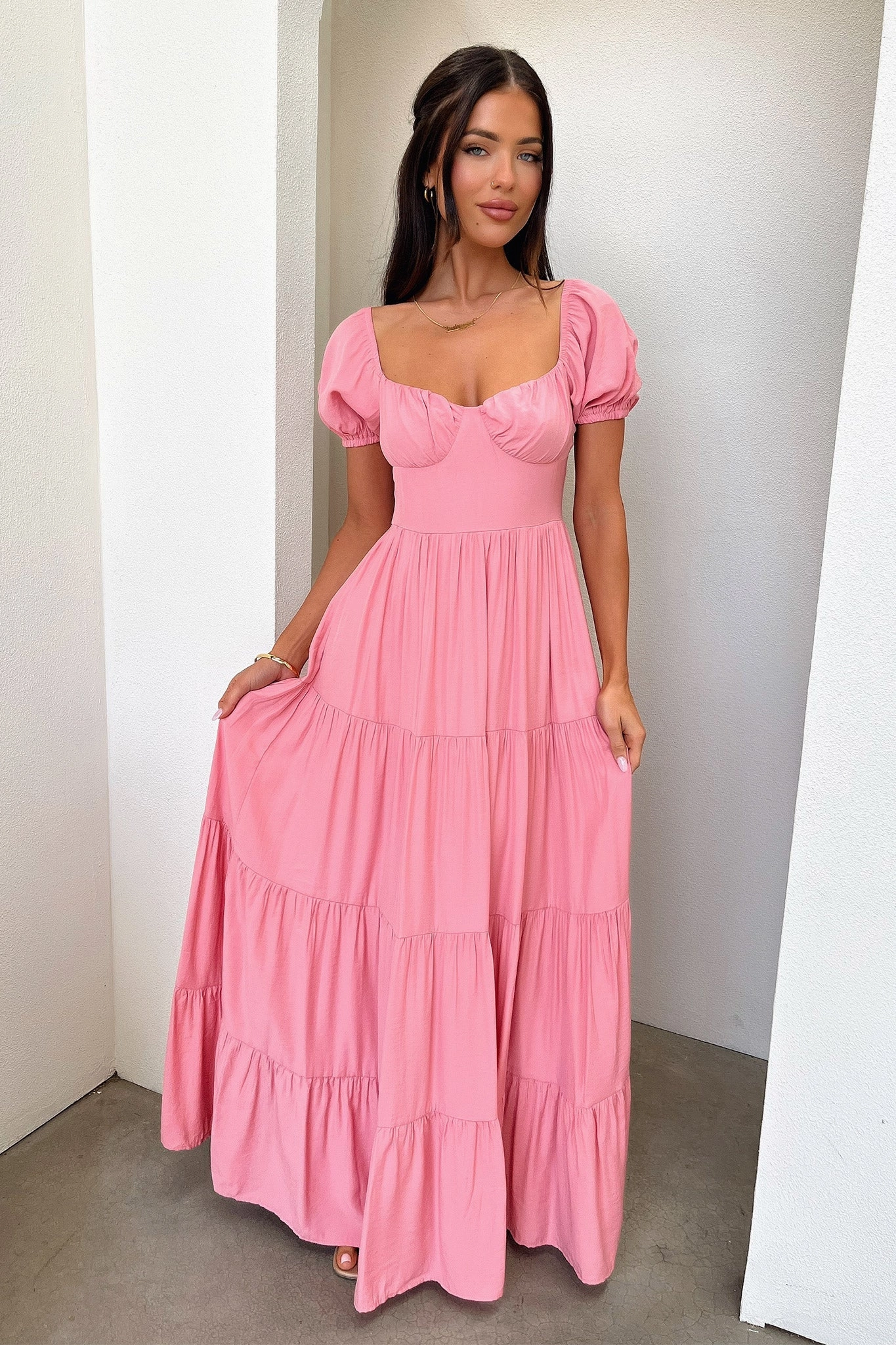 Tear-resistant Levona Maxi Dress - Rose