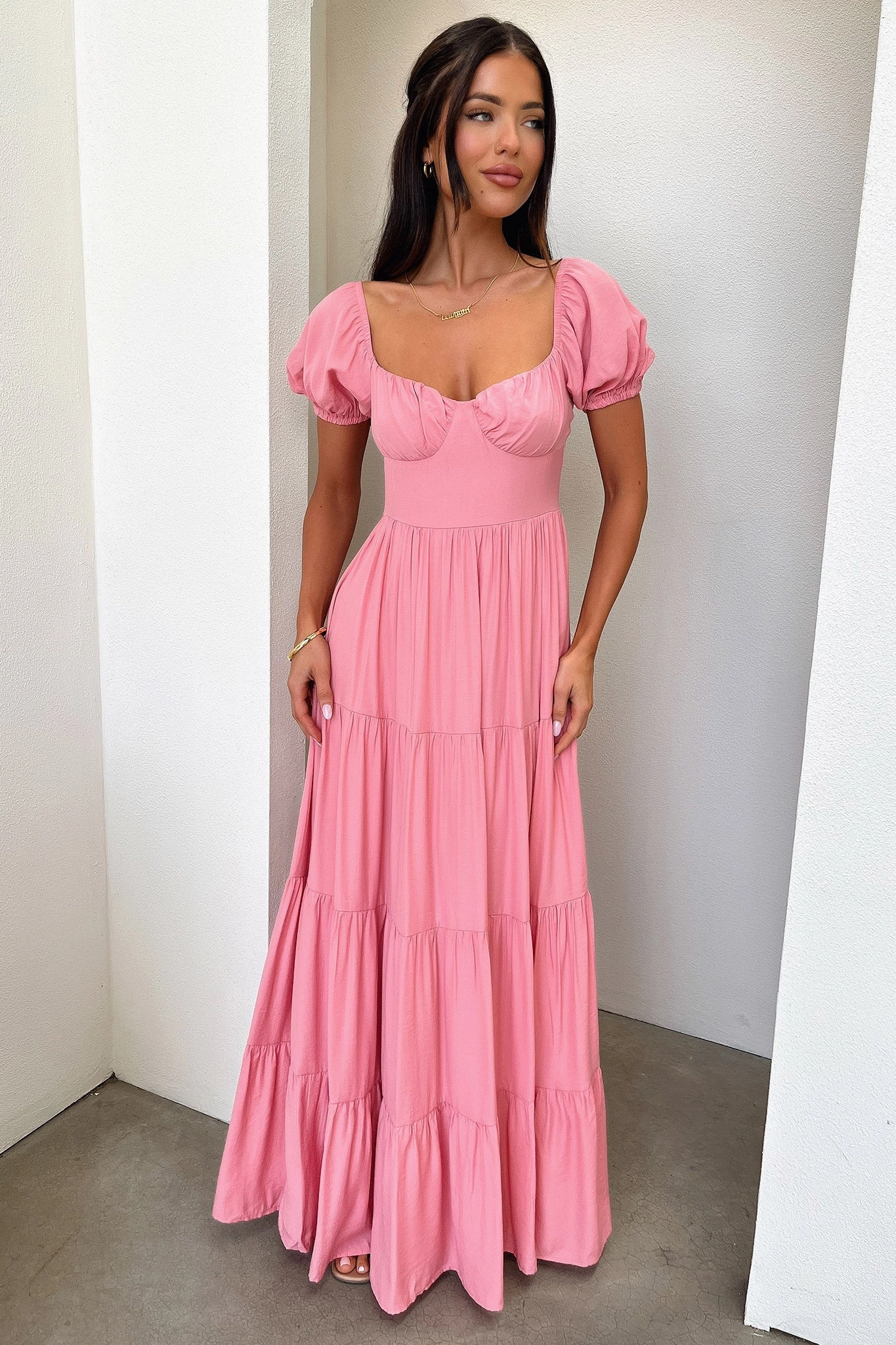 Levona Maxi Dress - Rose Vibrant patterned dress Modern Motion