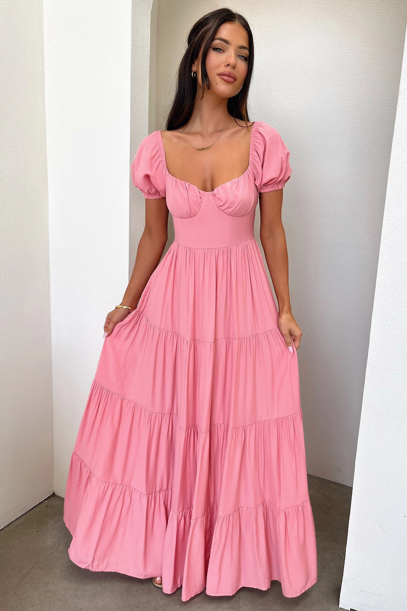 Levona Maxi Dress - Rose Casual Smart