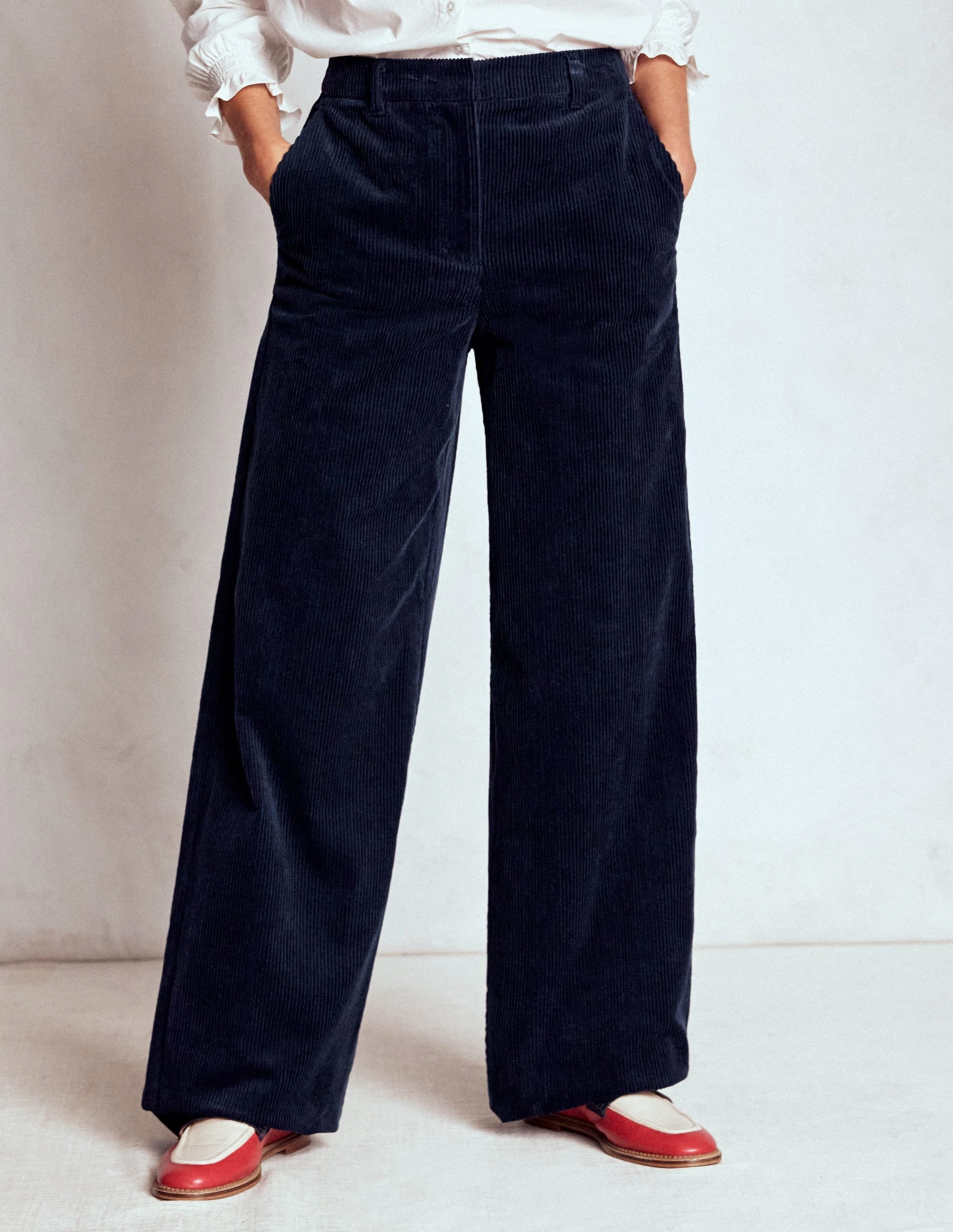 Belgravia Cord Trousers-Navy Quick Comfort Design Effortless Look