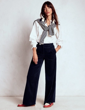 Stretch Panel Movement Ease Belgravia Cord Trousers-Navy