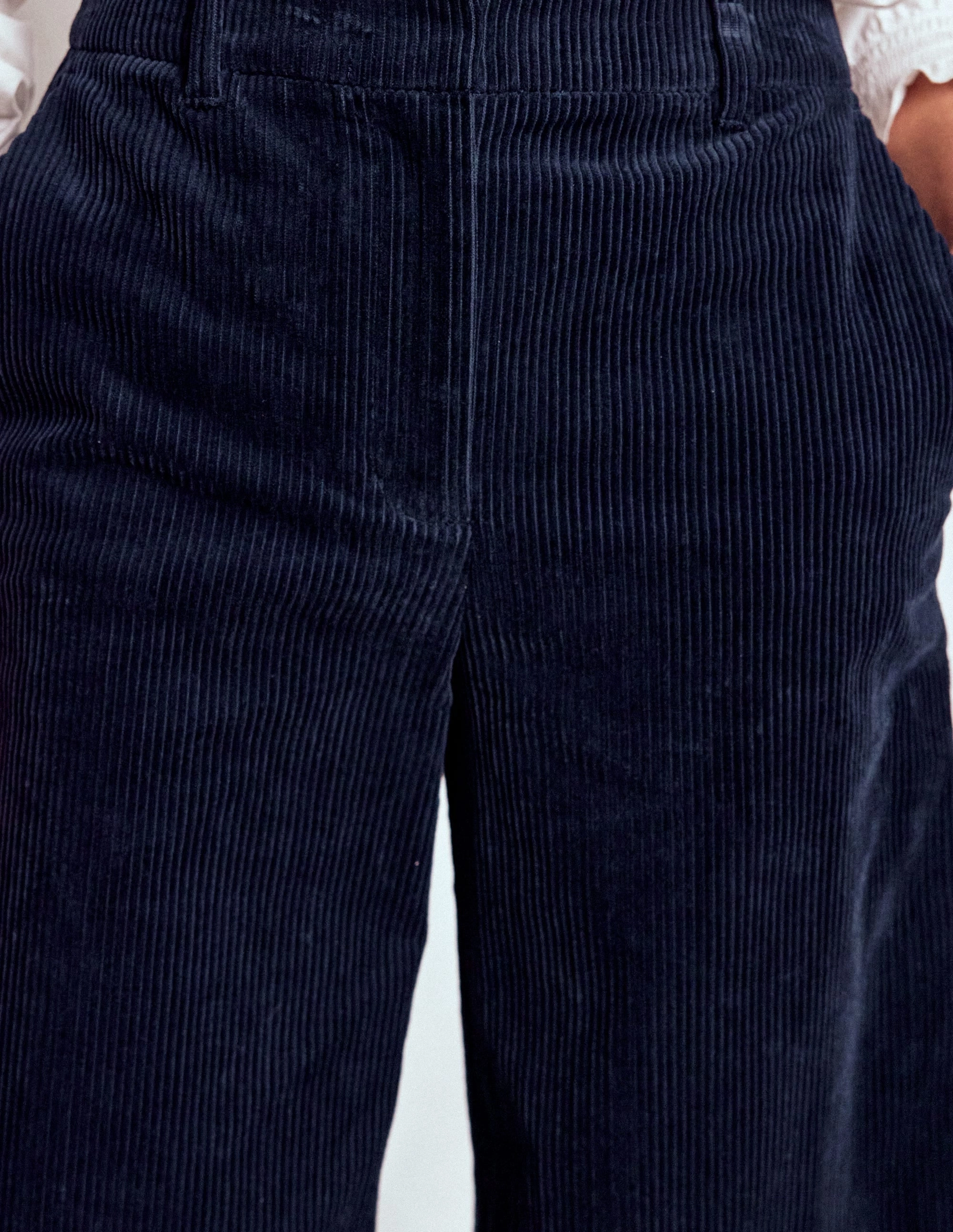 Essential Fit Belgravia Cord Trousers-Navy