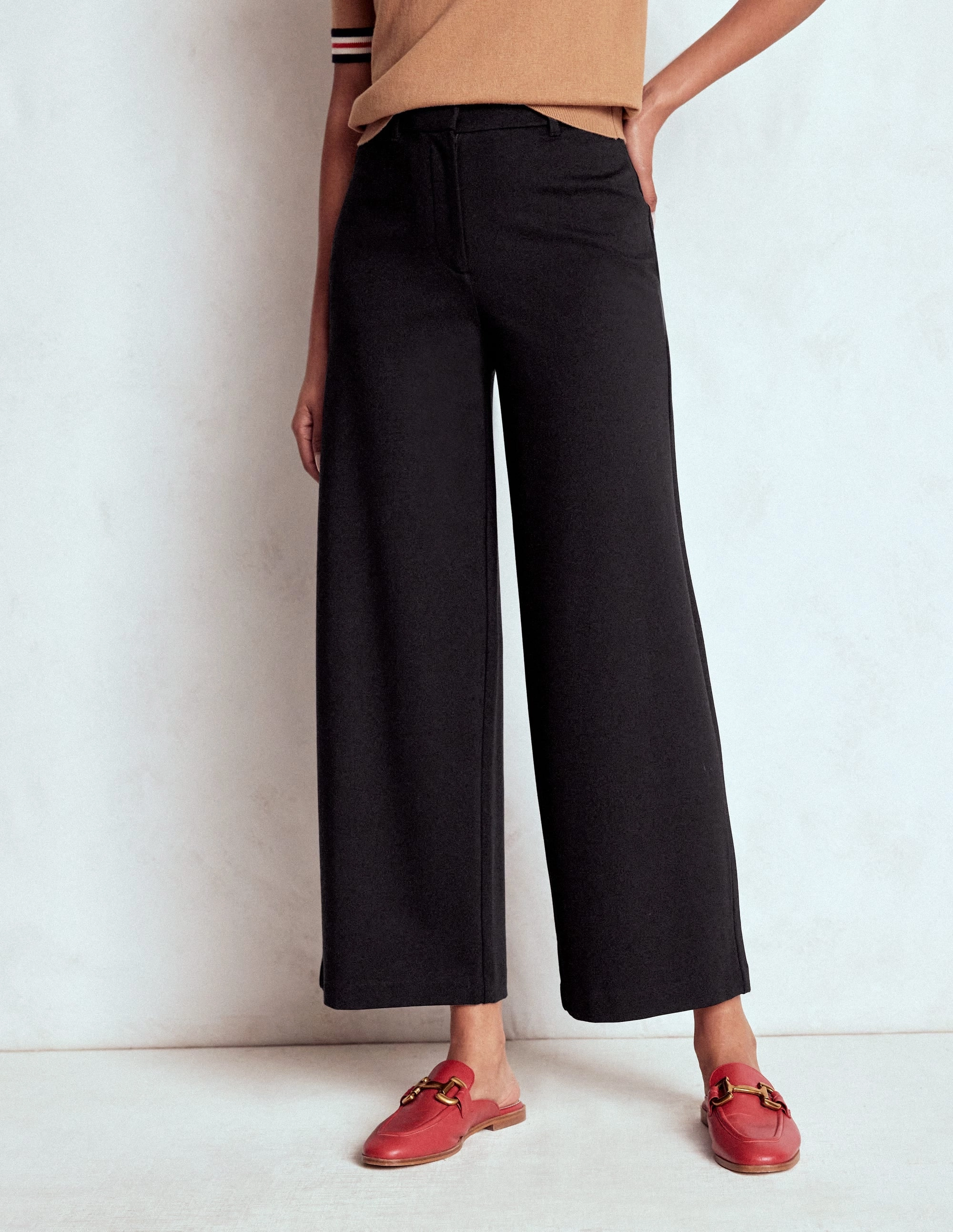 Belgravia Ponte Crop Trousers-BLACK work mode