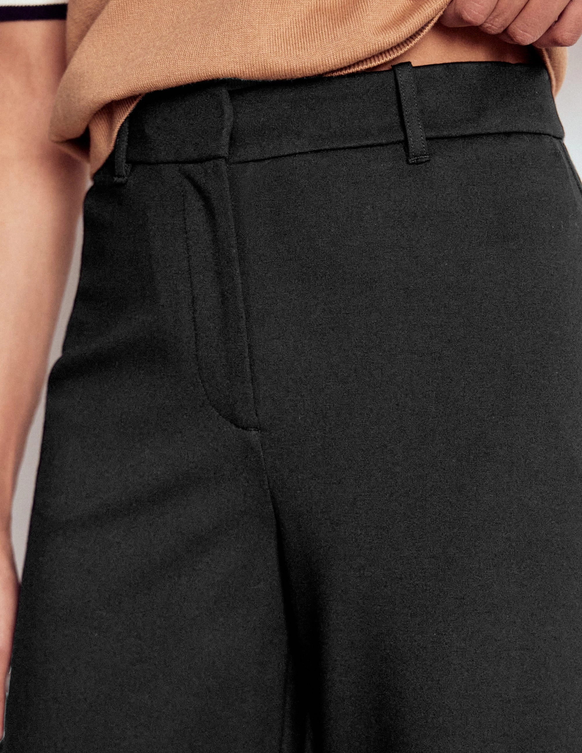 Ultimate Comfort Belgravia Ponte Crop Trousers-BLACK