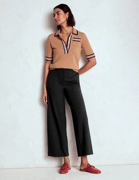 Low Profile Fasteners Belgravia Ponte Crop Trousers-BLACK