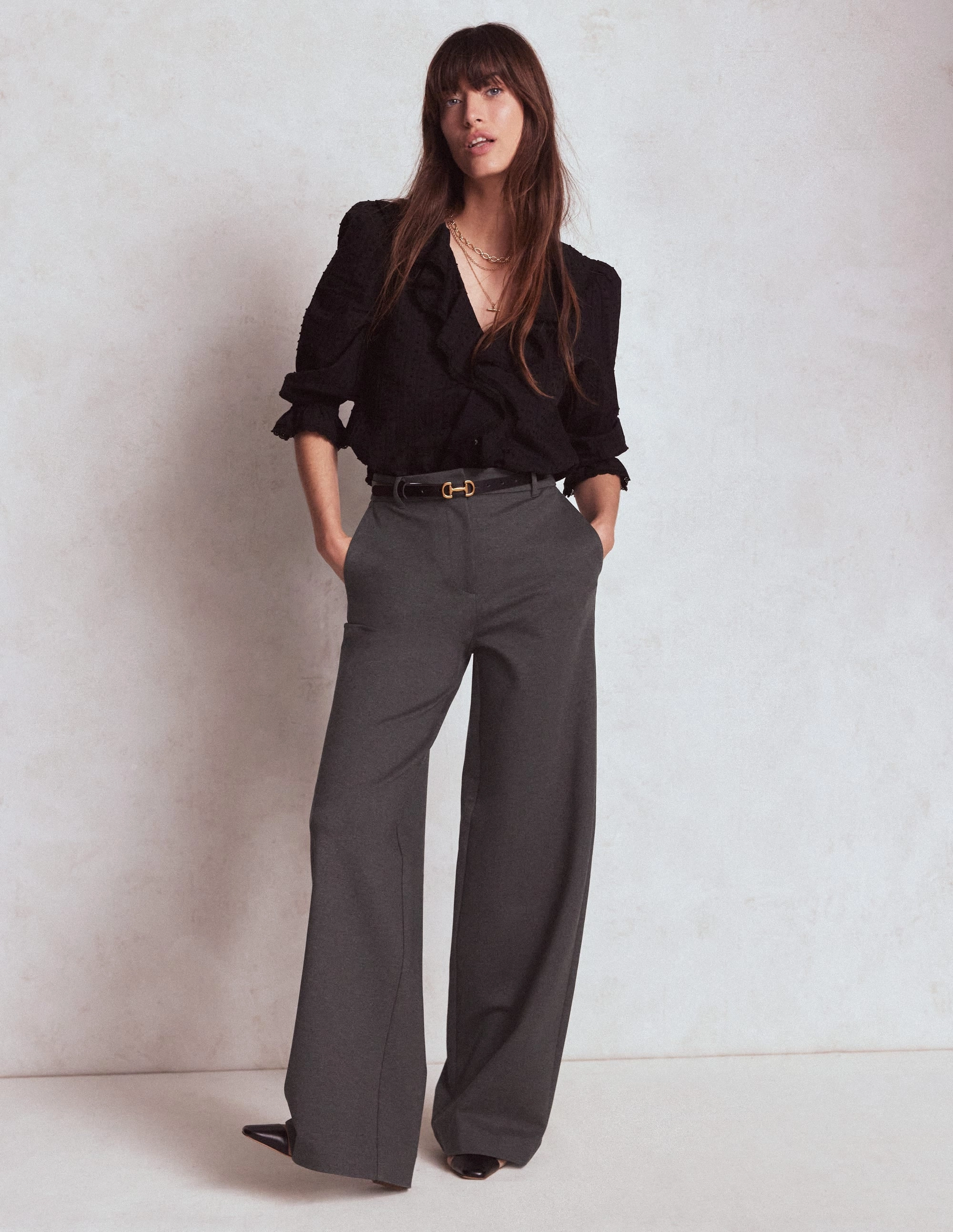 Belgravia Ponte Trousers-Charcoal Grey Comfy Active All-Day Wear