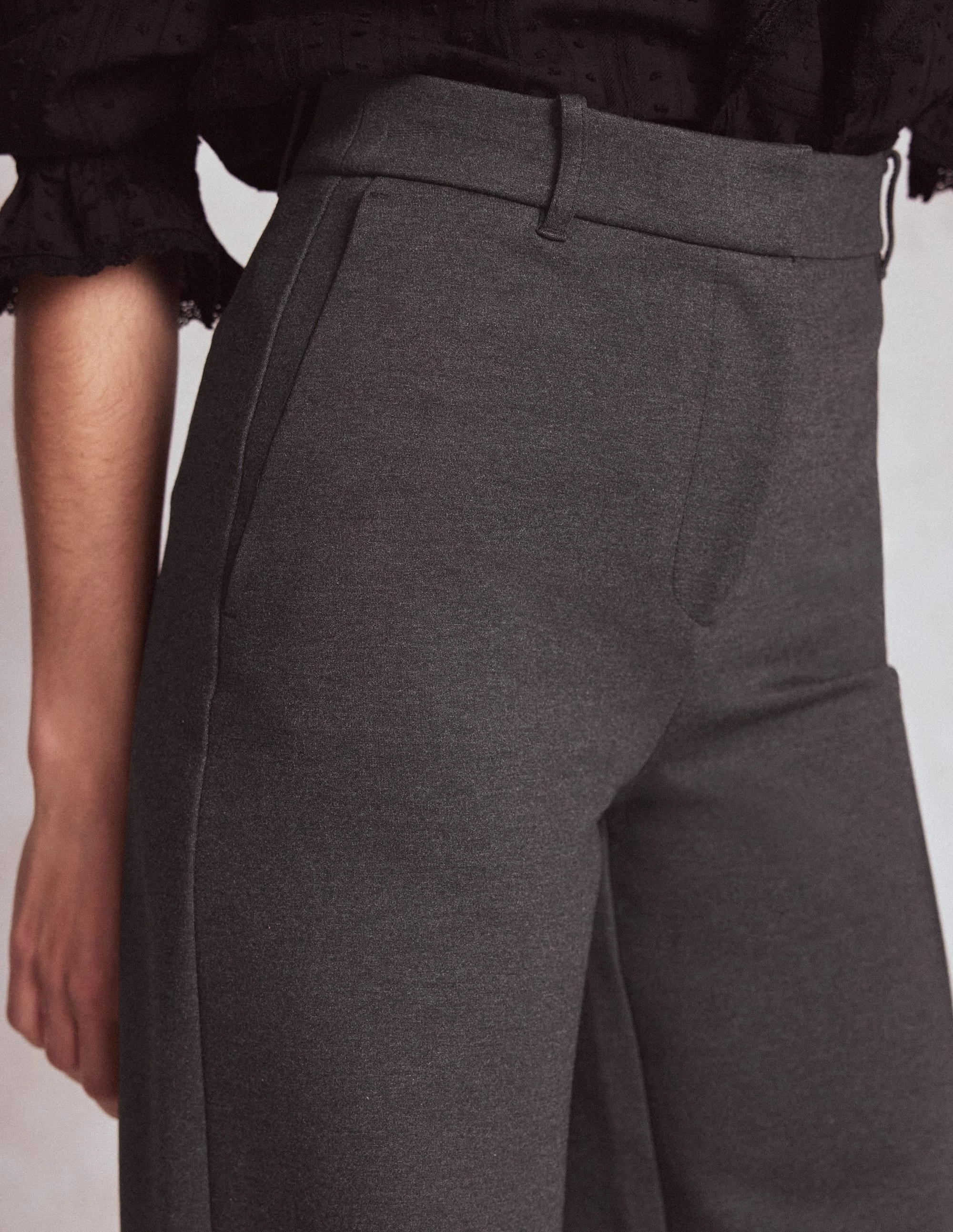 Street Ready Training Comfort Belgravia Ponte Trousers-Charcoal Grey