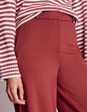 Belgravia Ponte Trousers-Chestnut Performance Design Clean Finish