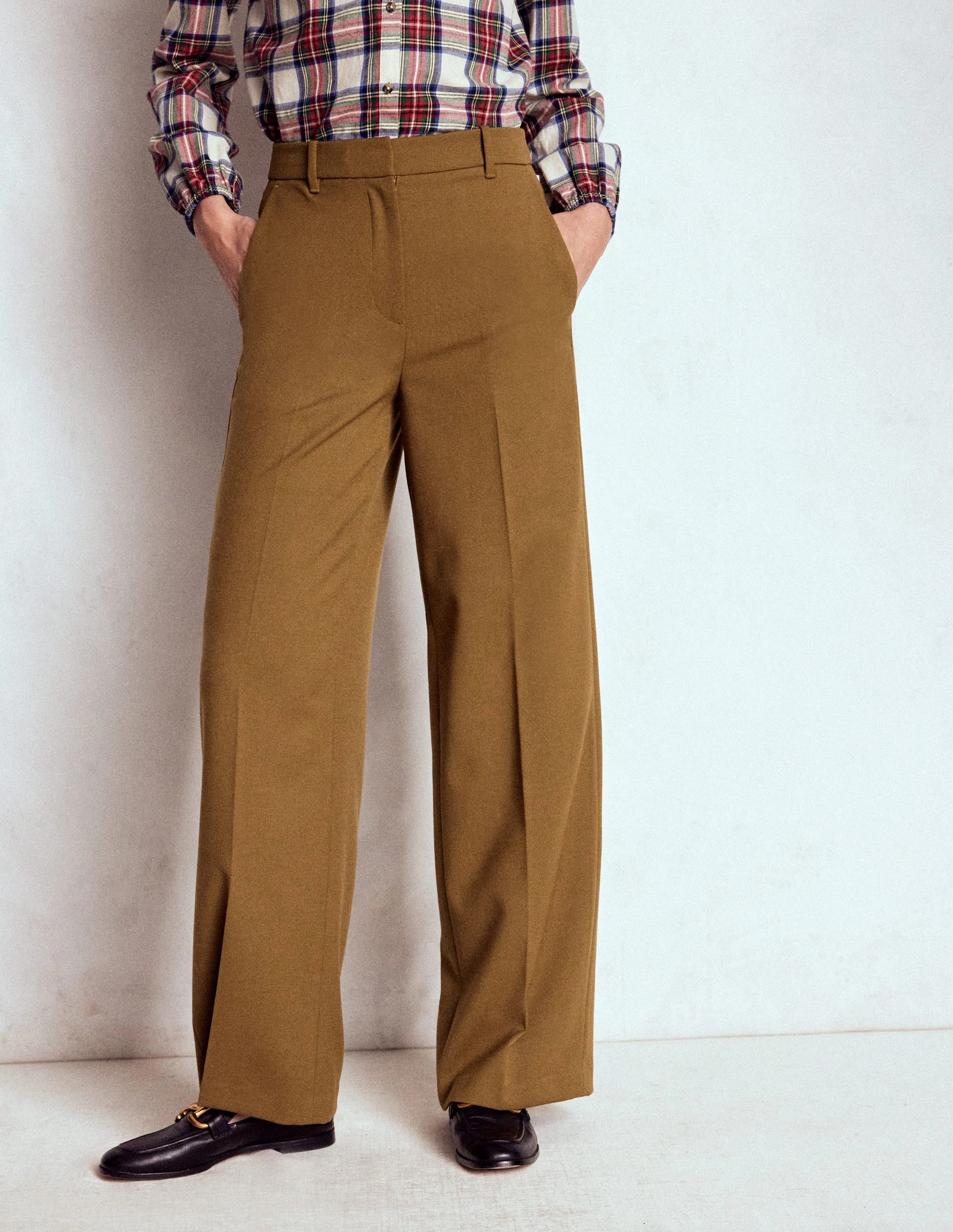 Fashionable Waist Belgravia Tailored Trousers-Tobacco