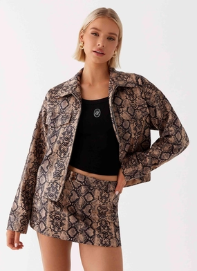 Daily Essential Core Collection Bethany Mini Skirt - Snake