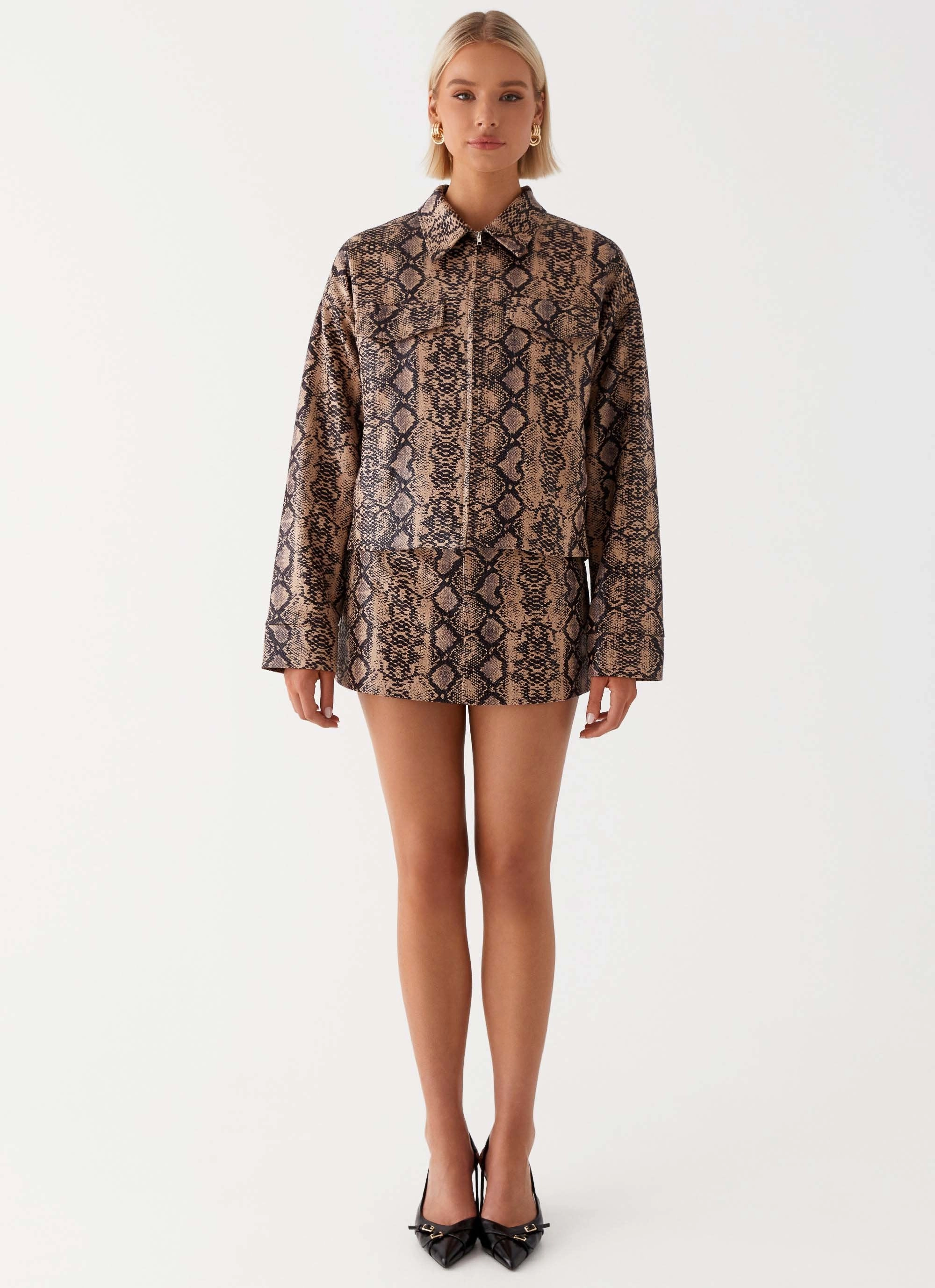 Lightweight Windbreaker Tech Bethany Oversized Jacket - Snake