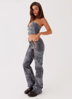 Better When I'm Dancing Lace Up Pants - Graphite Base Layer