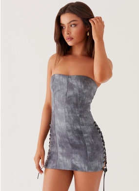 Neutral palette soft fit Better When I'm Dancing Mini Dress - Graphite