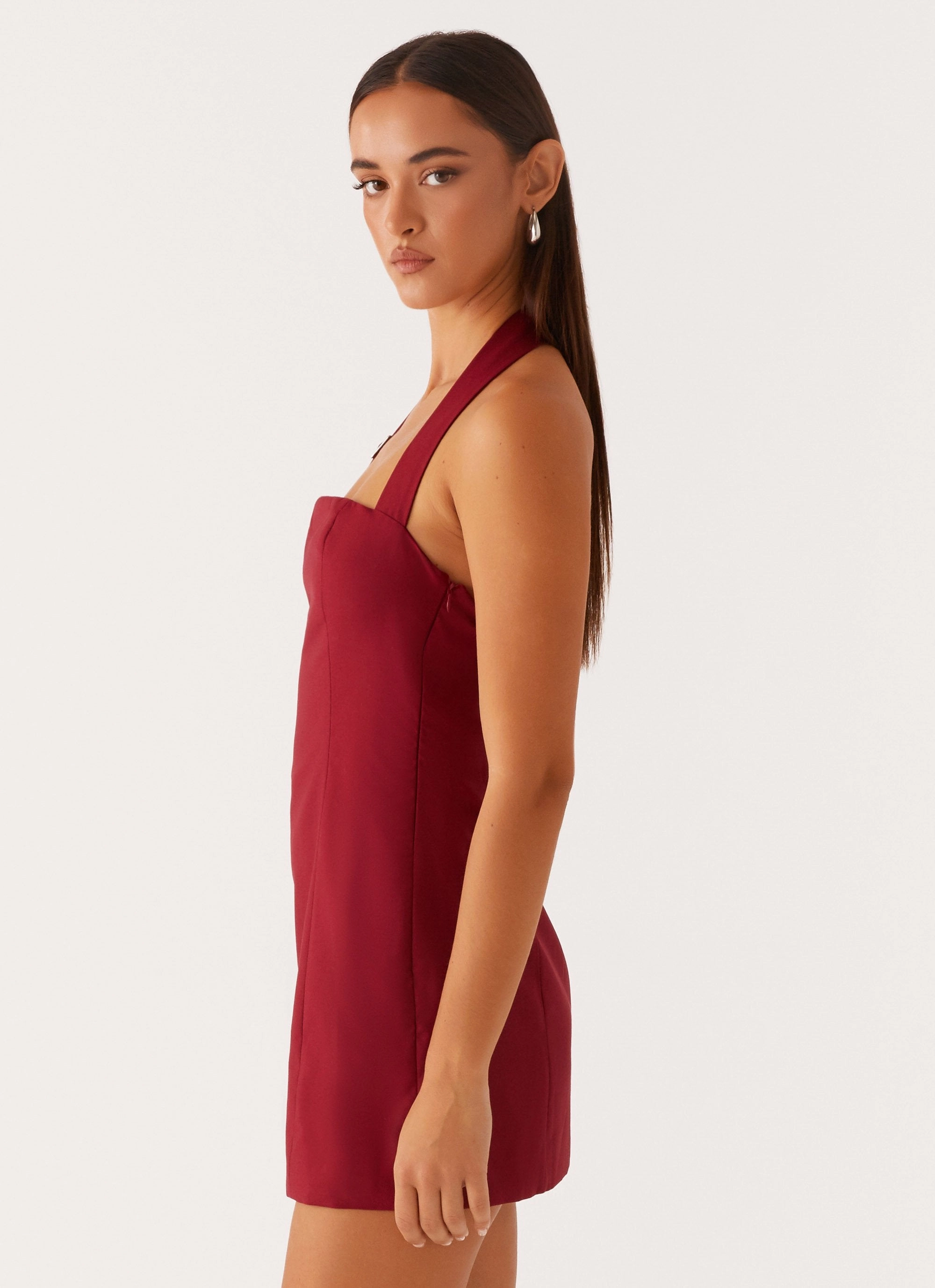Bianca Halter Dress - Red Elegant Appearance