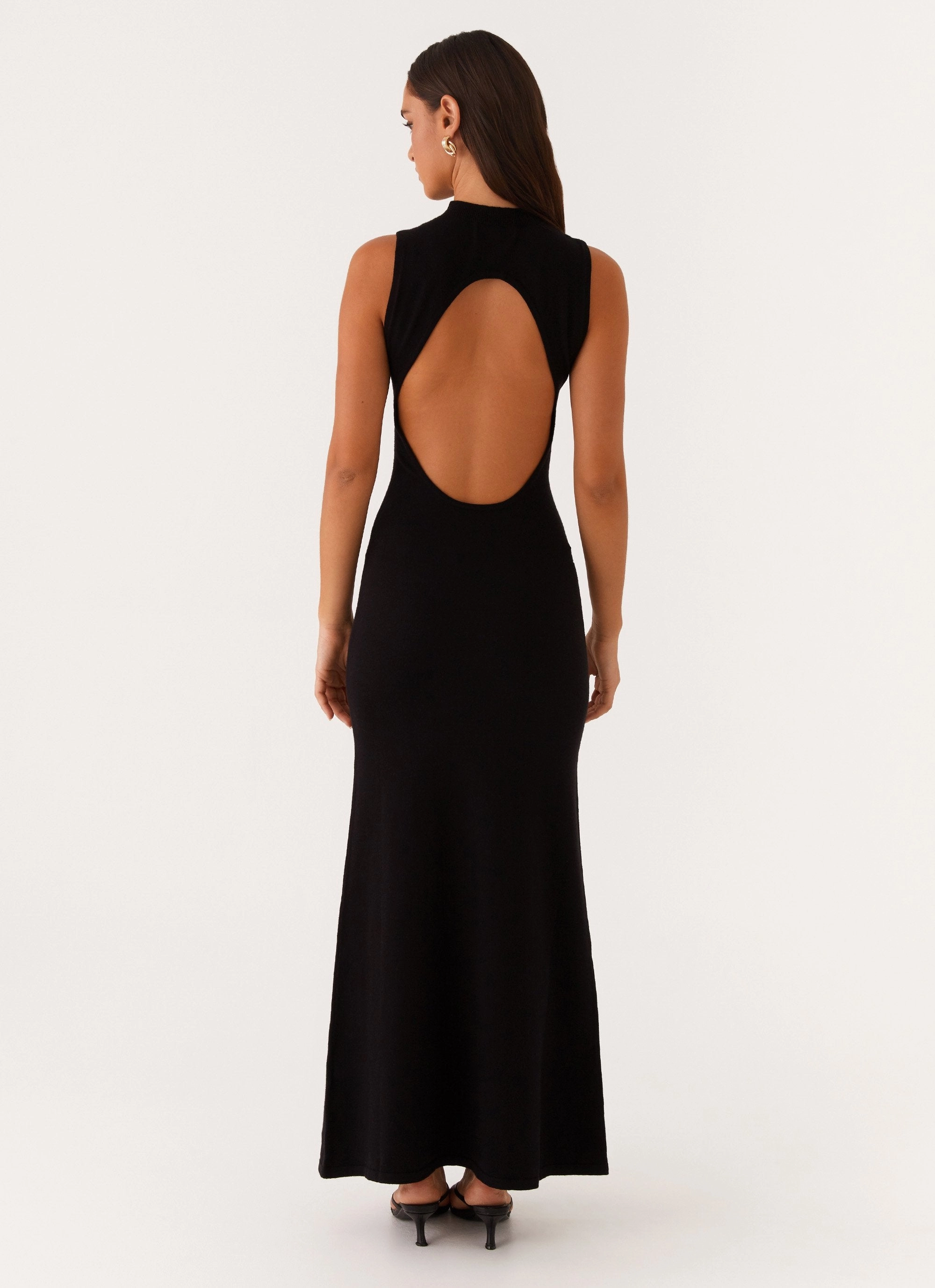 Modern Staple Statement-Buttons Prove It Knit Maxi Dress - Black