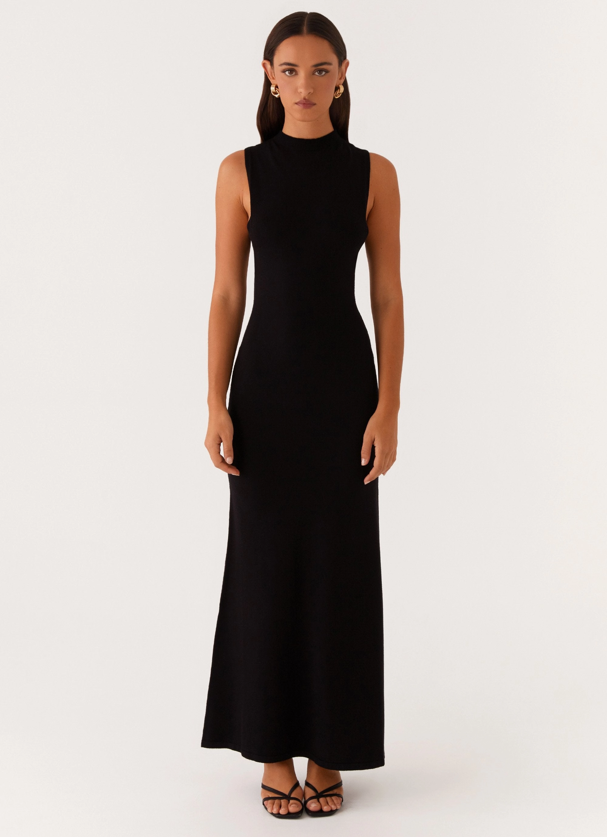 Versatile dress for layering City Ready Prove It Knit Maxi Dress - Black