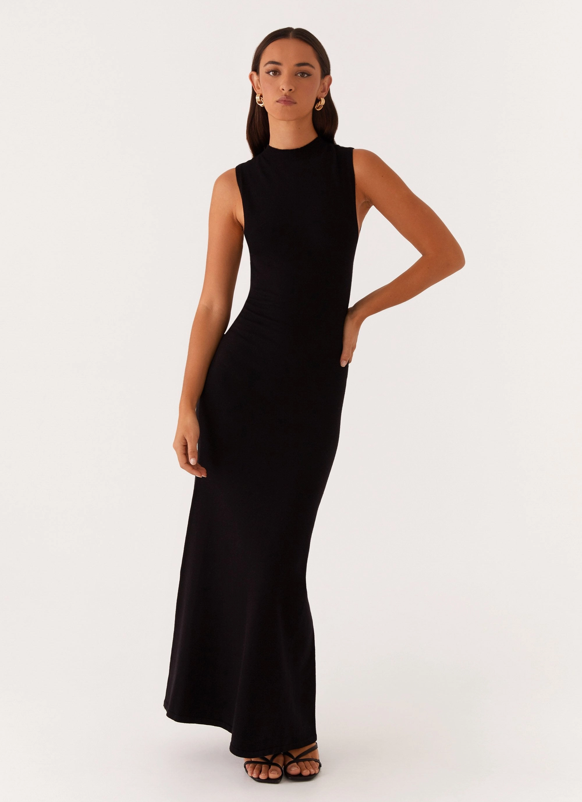 Prove It Knit Maxi Dress - Black Lunch Date