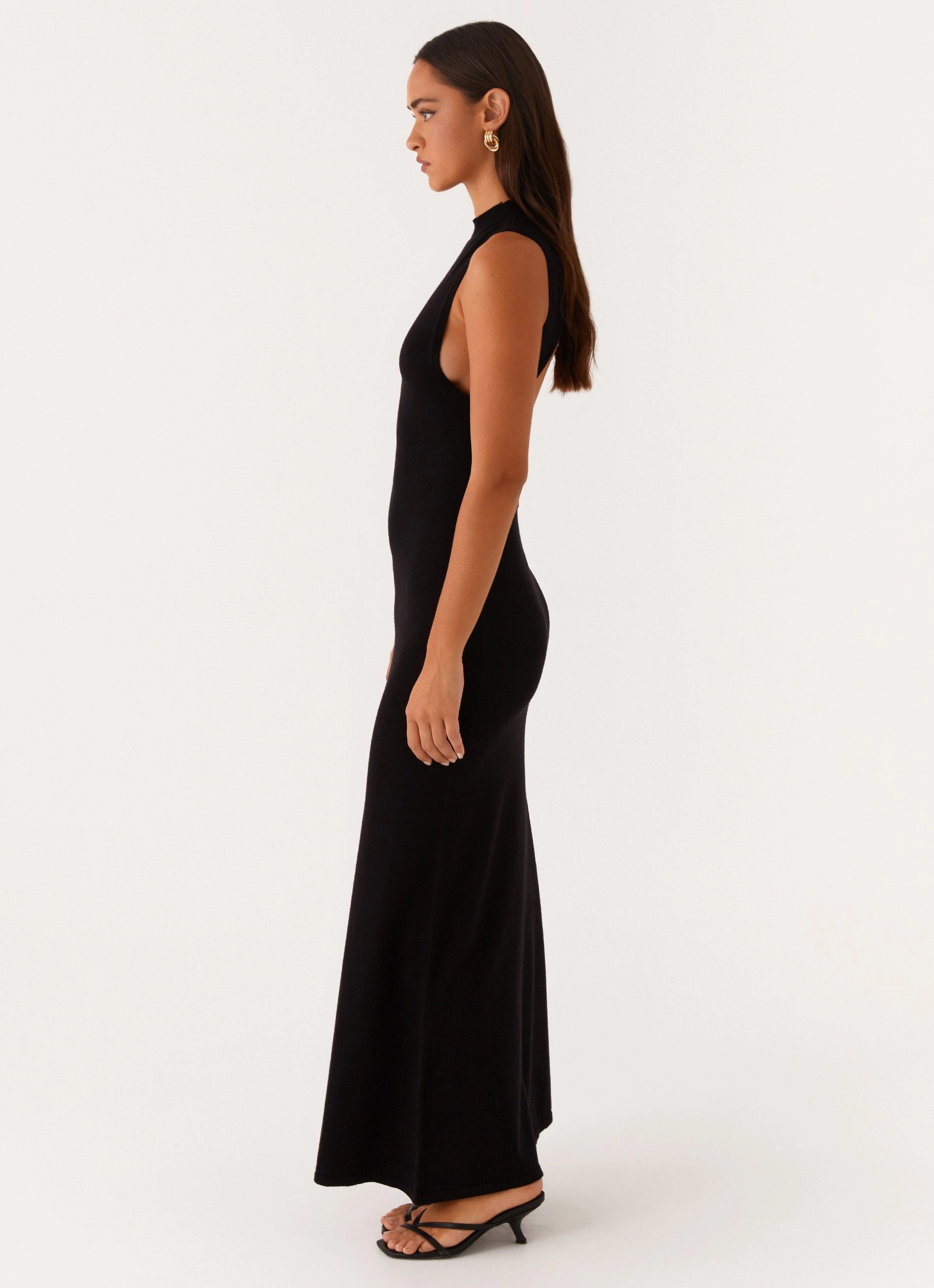 Vibrant Look Prove It Knit Maxi Dress - Black