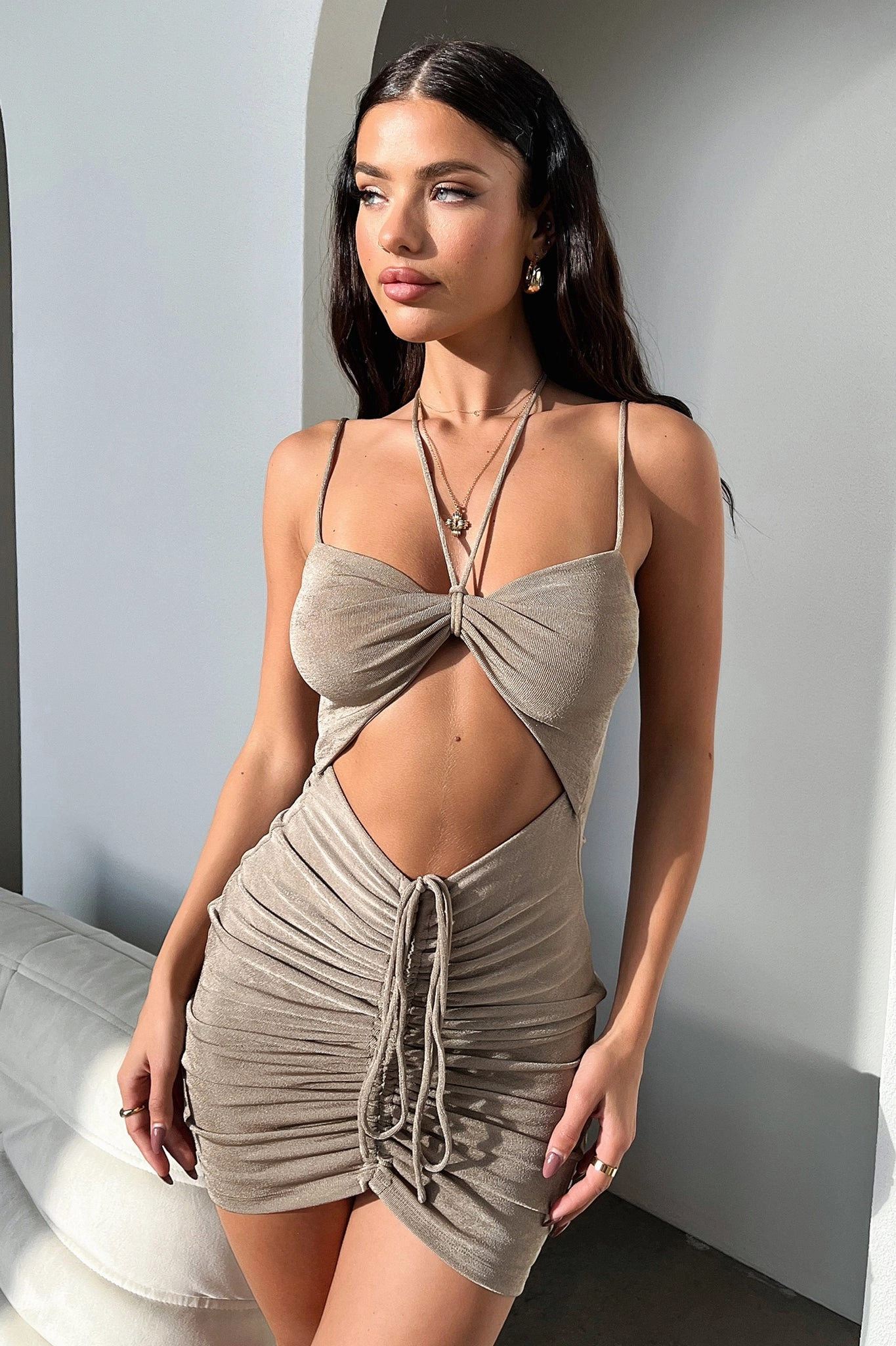 Fashionable Layer Timeless Wearable Billie Dress - Dusty Brown