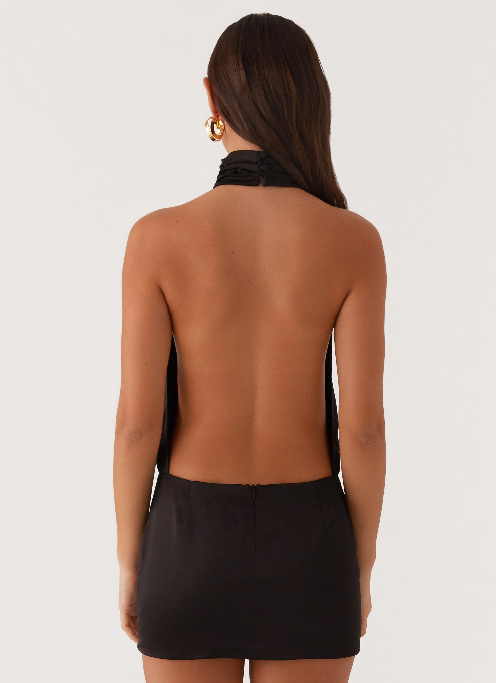Clean Aesthetic Birdie Halterneck Mini Dress - Black