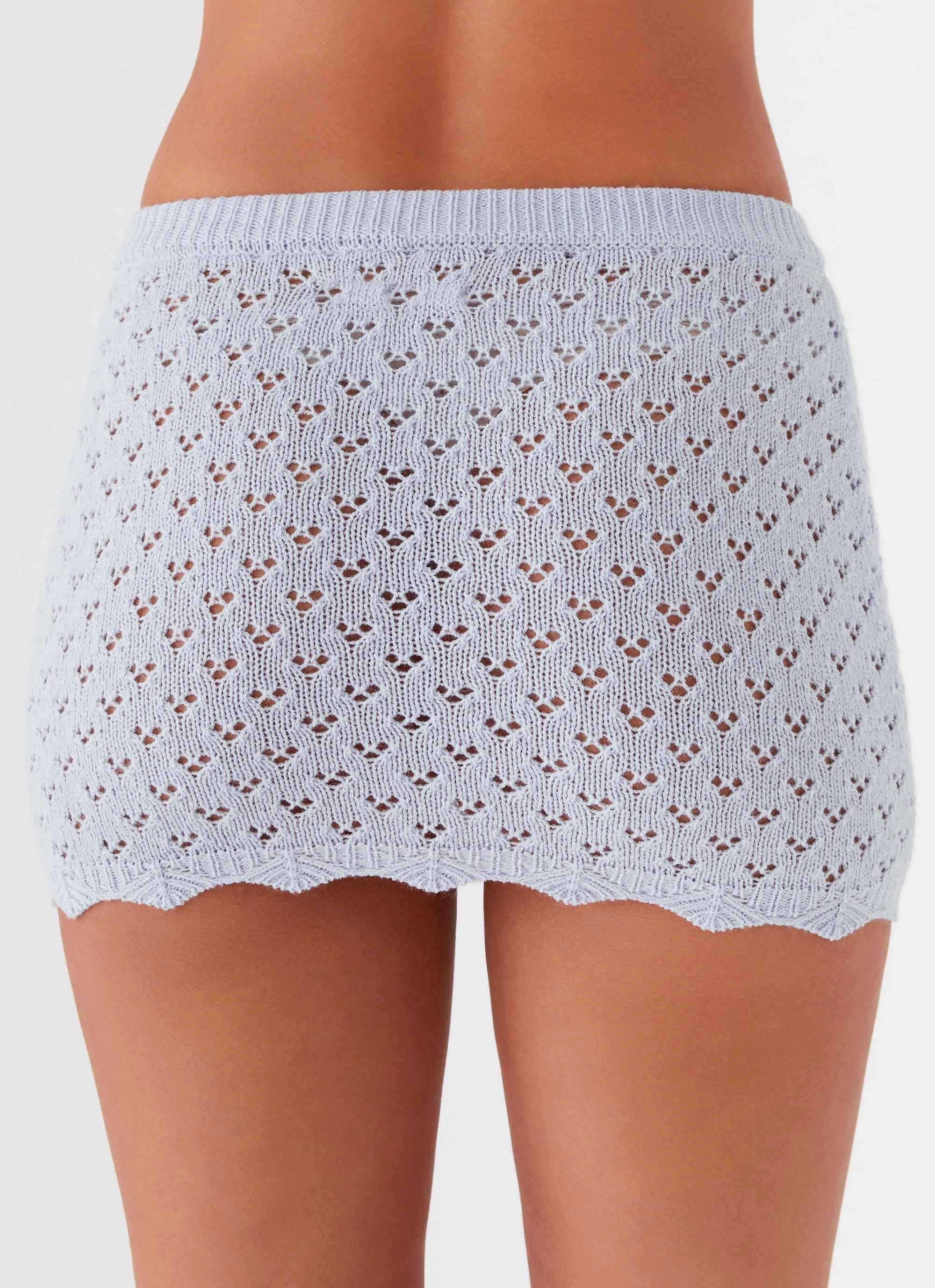 Blue Bird Knit Mini Skirt - Blue Dusk Refined Style