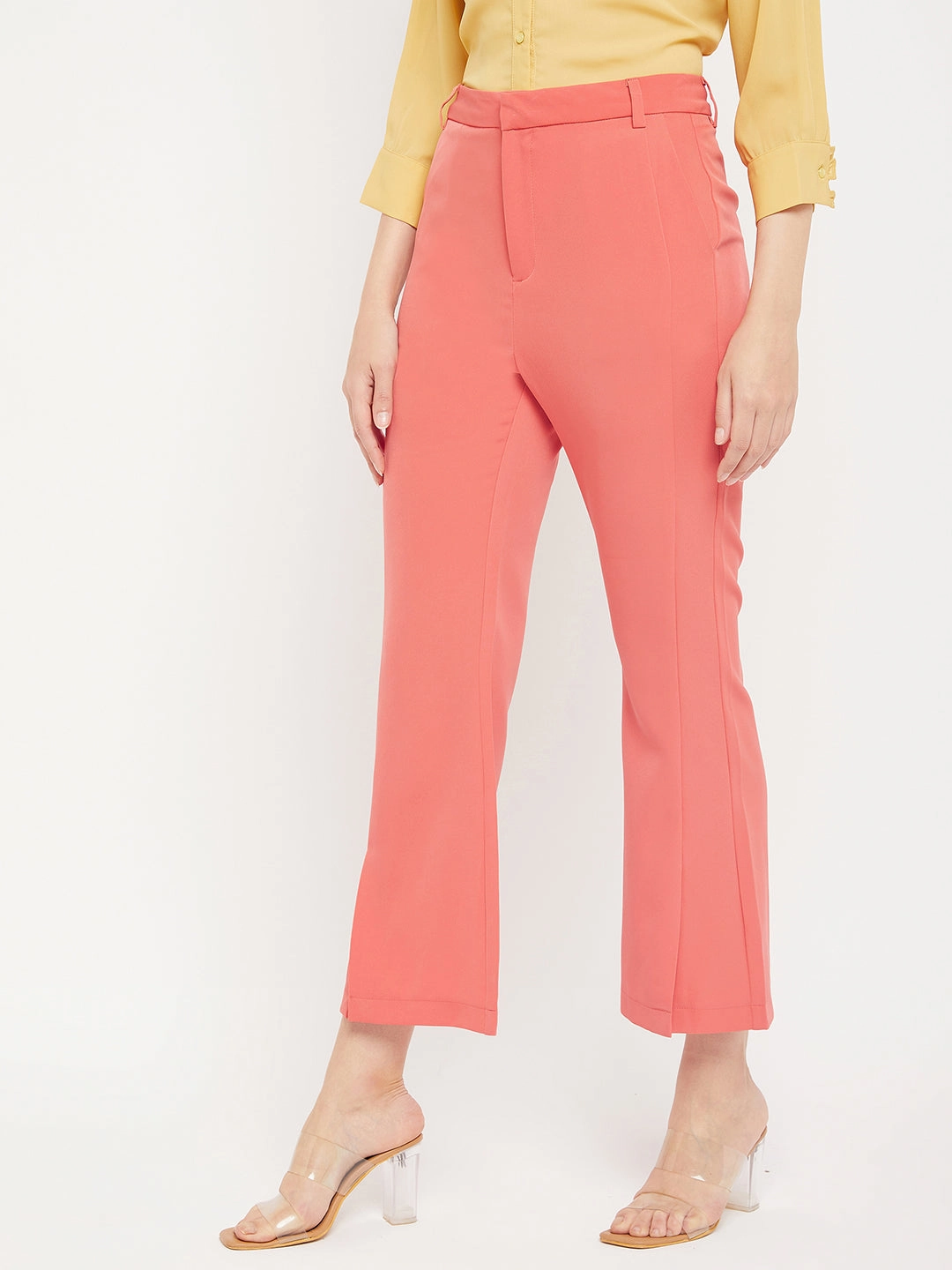 Durable Utility Madame Solid Coral Bootcut Trousers