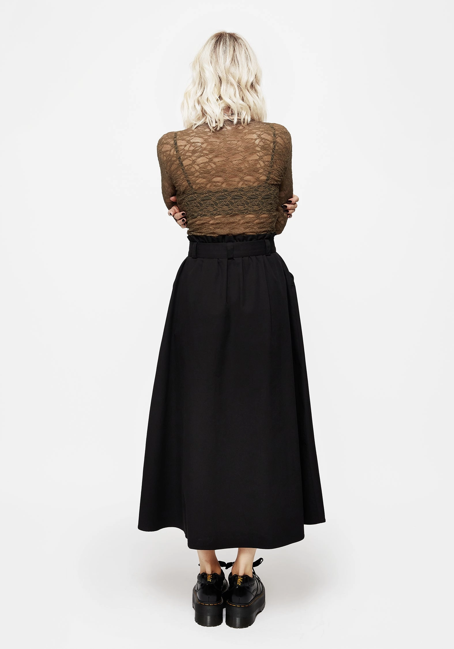 Strega Tie Belt Midaxi Skirt Material Innovation Refined Style