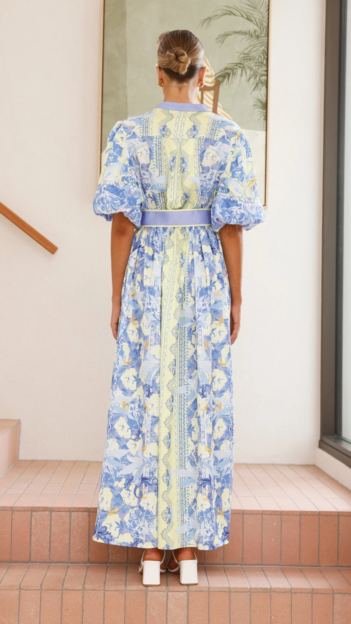 Smooth Look Claudelle Maxi Dress - Blue/Yellow
