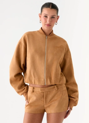 Thats Chill Bomber Jacket - Brown NonIrritatingLining
