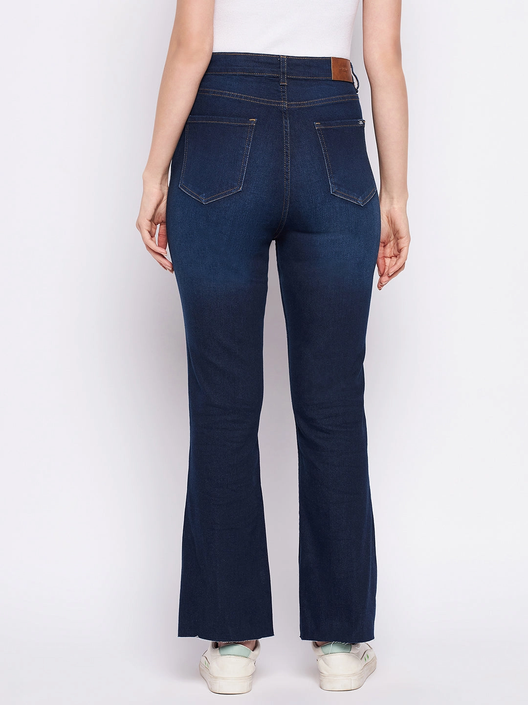 Neutral design Common Wear Madame Dark Blue Mid-Rise Boot -Cut Jean