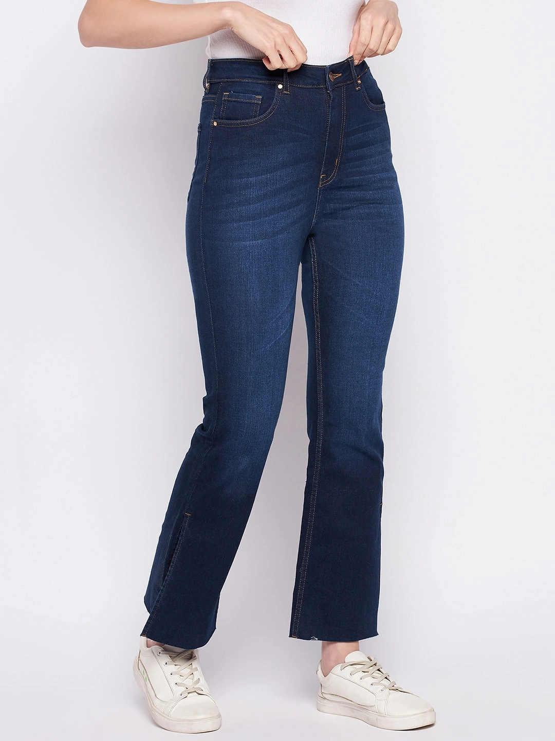 Madame Dark Blue Mid-Rise Boot -Cut Jean Vibrant Formal Beach Day Sustainable