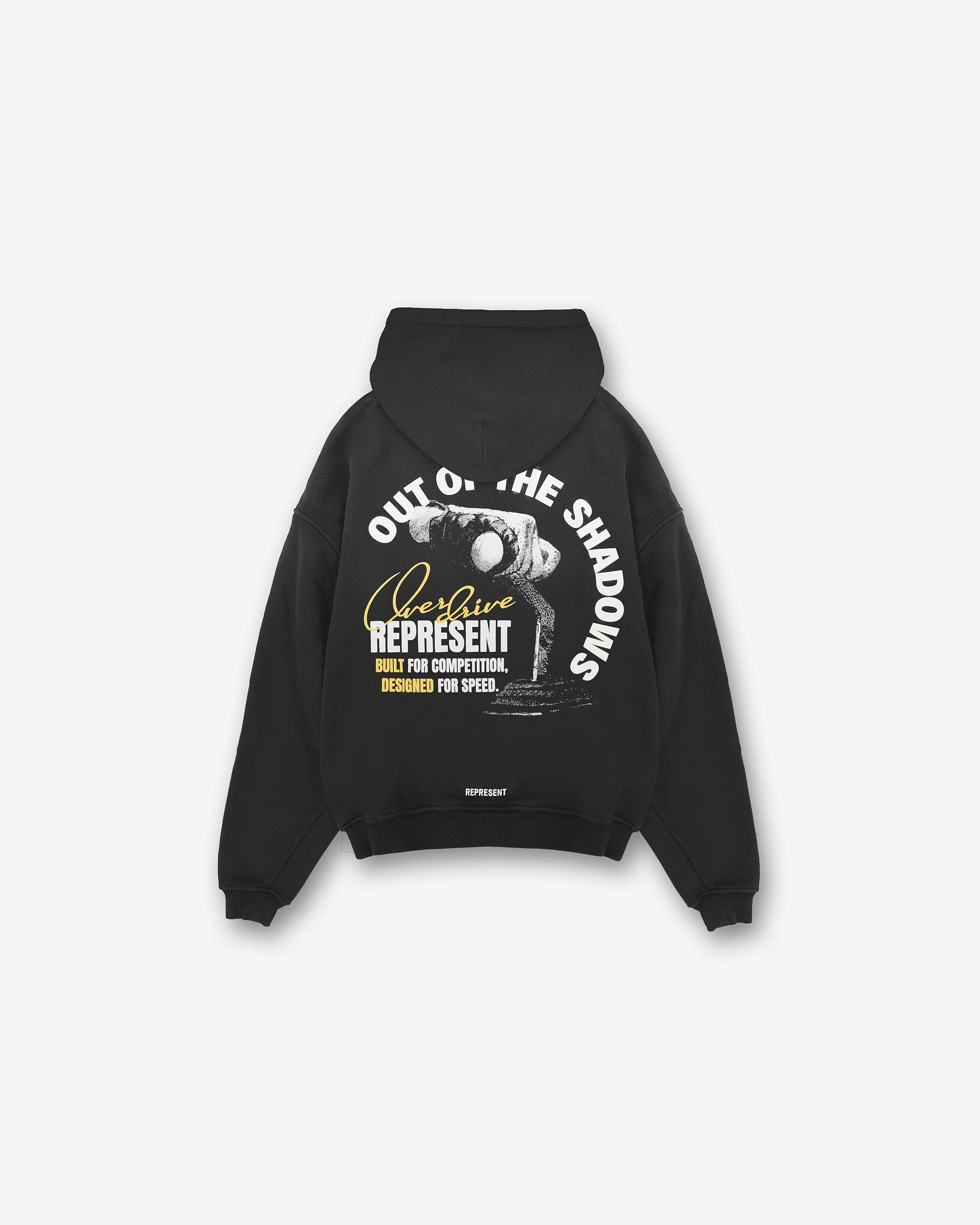 Comfy Stretch Fit Flex Waist Out Of The Shadows Hoodie - Stained Black