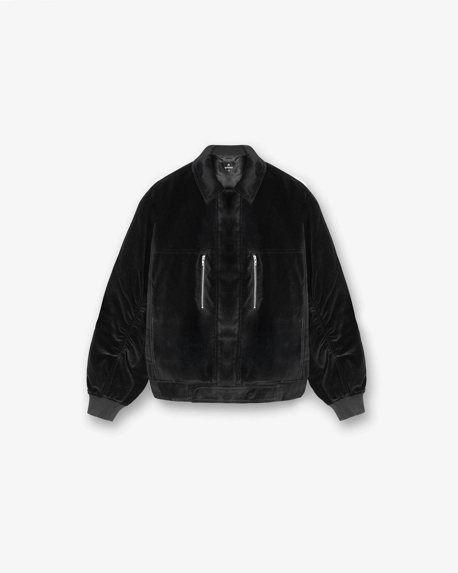 Zipper Closure Mechanism Bordeaux Brushed Jacket - Black