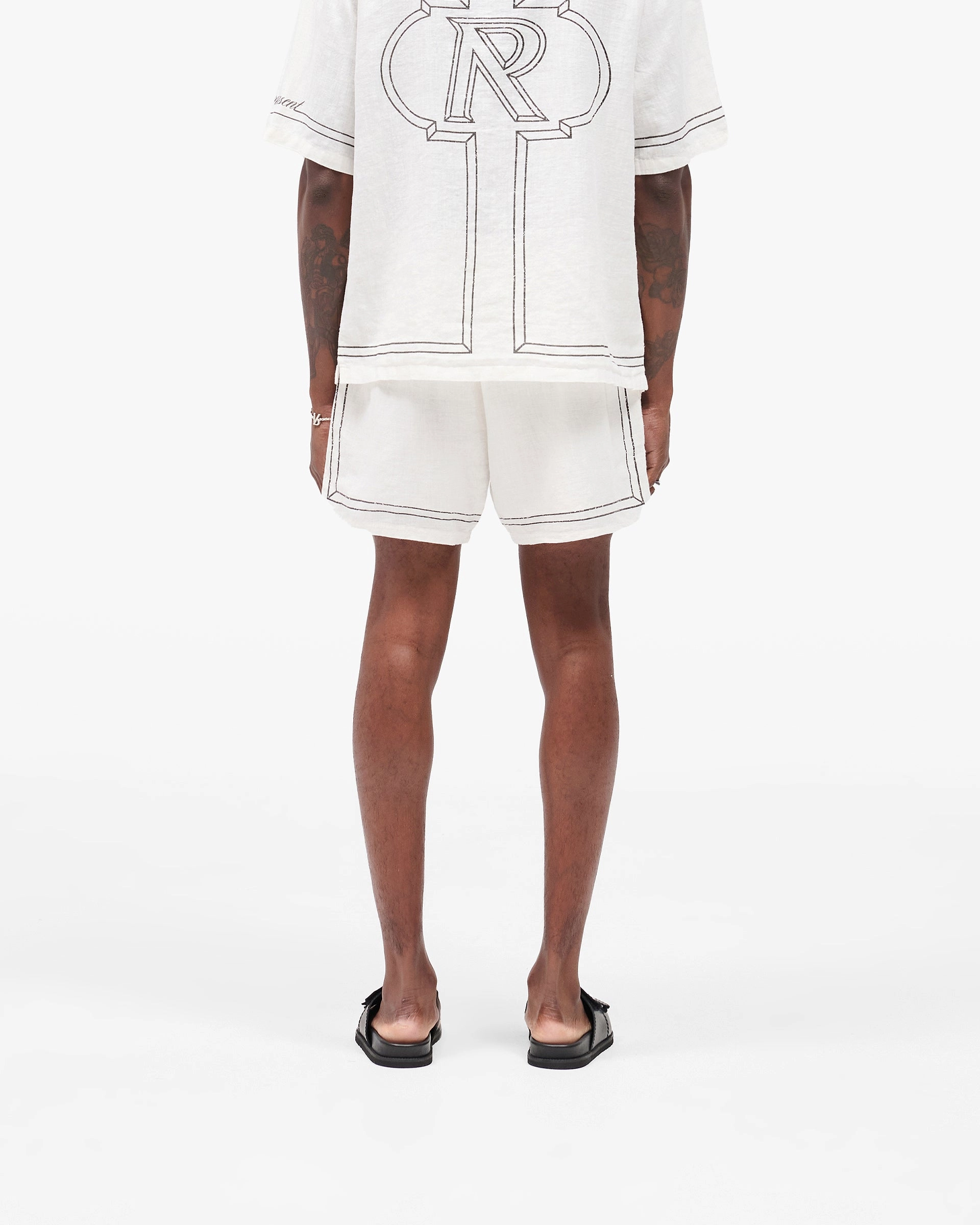 Reflective details Border Short - Whisper White