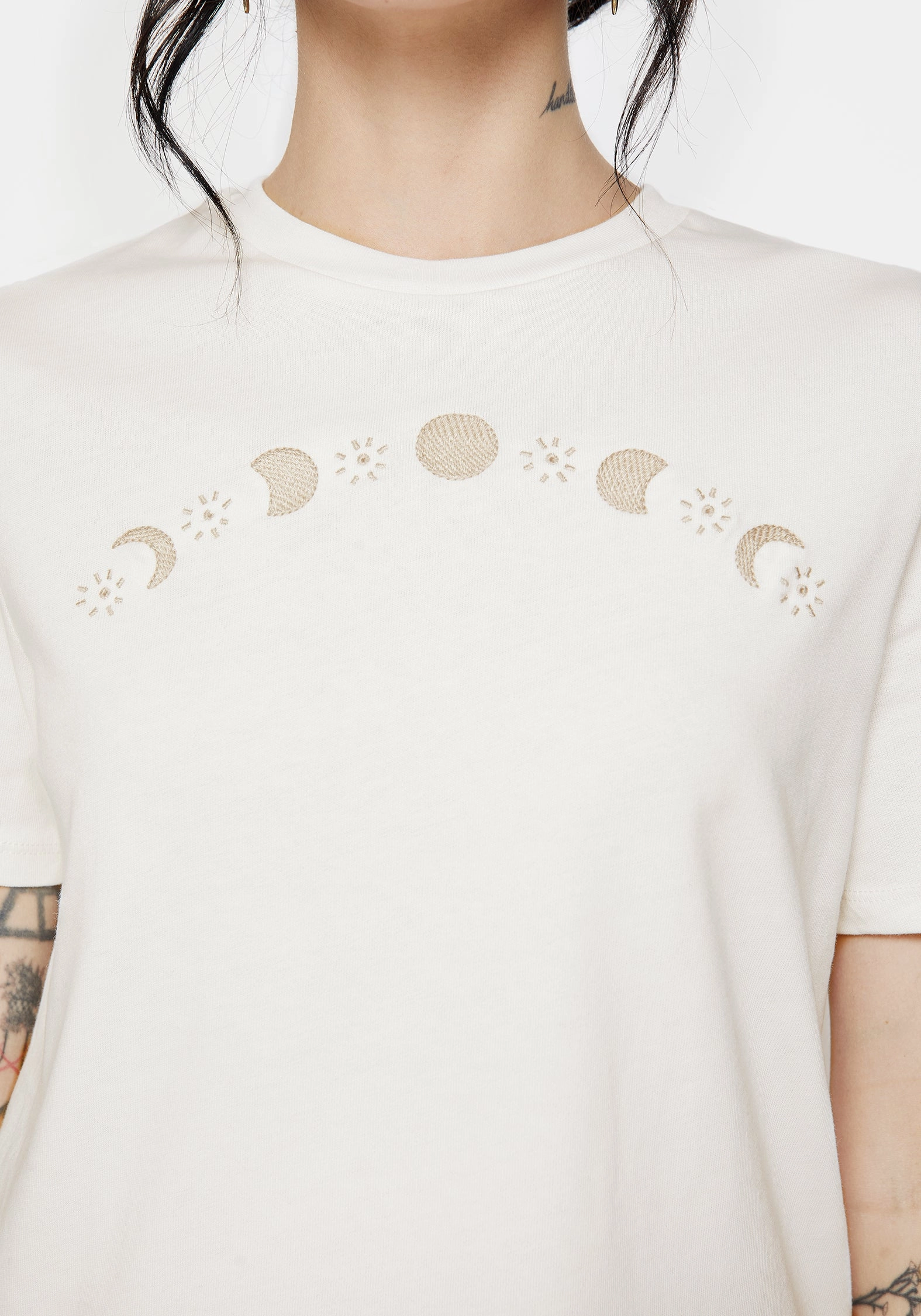 Prom Hygroscopic Fiber Griffinfly Cotton Embroidered Jersey Cropped T-Shirt