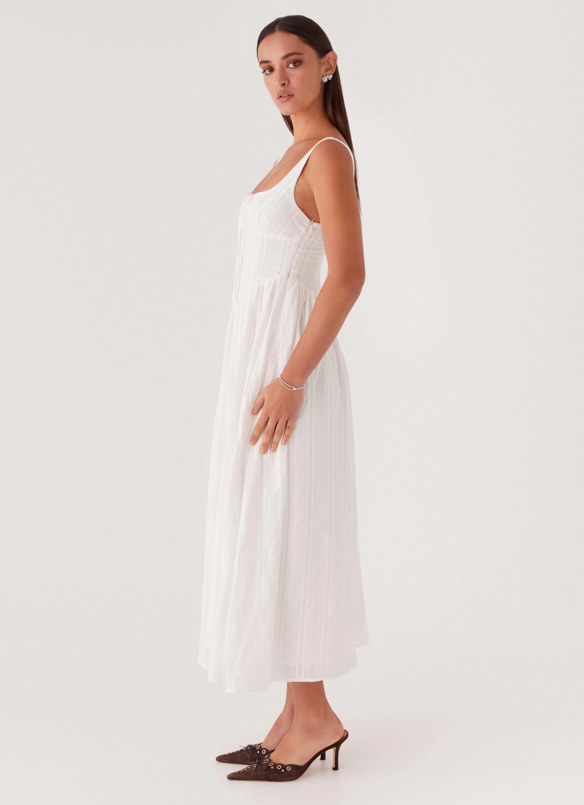 Party Safe Quick Drying Pascuelle Midi Dress - White