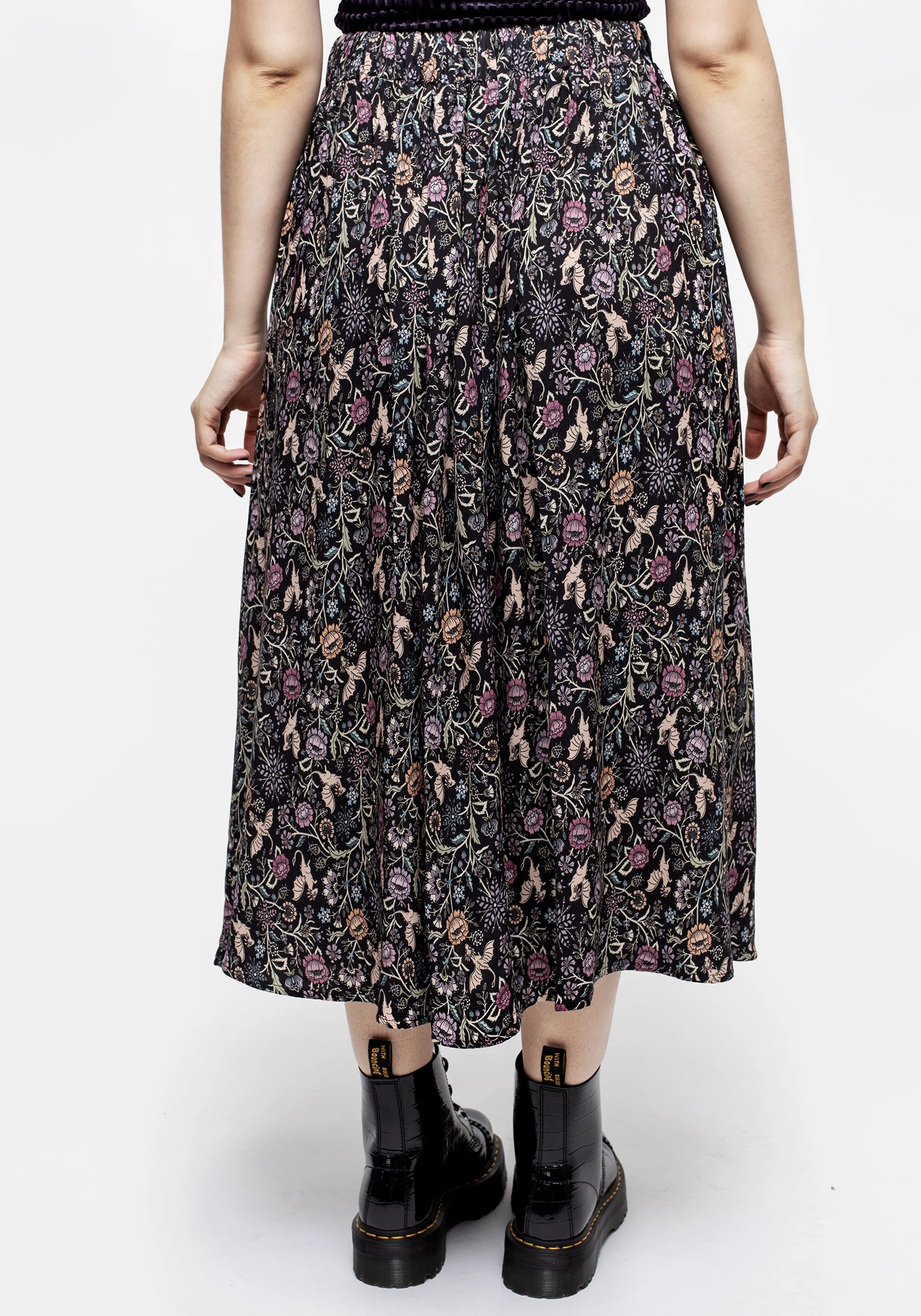 Cozy Vibe Snapdragon Tie Detail Midi Skirt