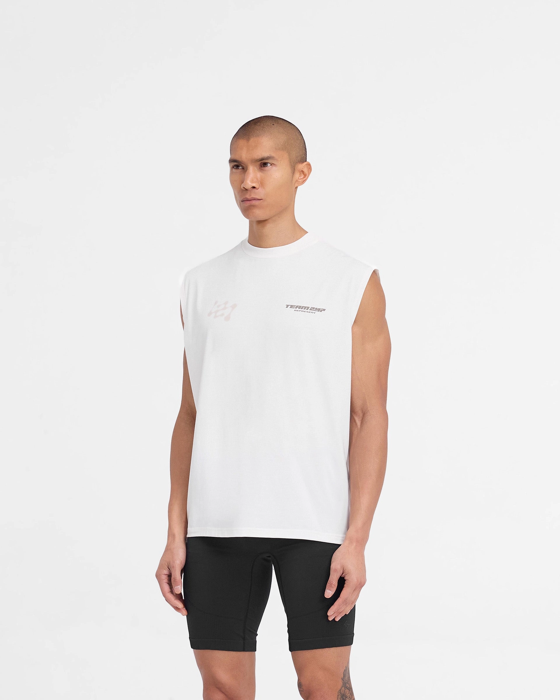 247 Future Terrains Oversized Tank - Flat White Active Design Wear UltraLightweight