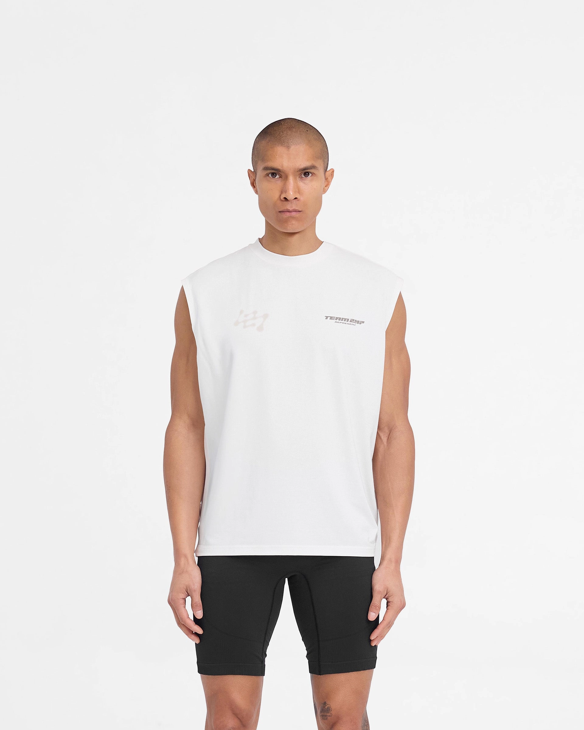 247 Future Terrains Oversized Tank - Flat White Comfort Stretch Wear