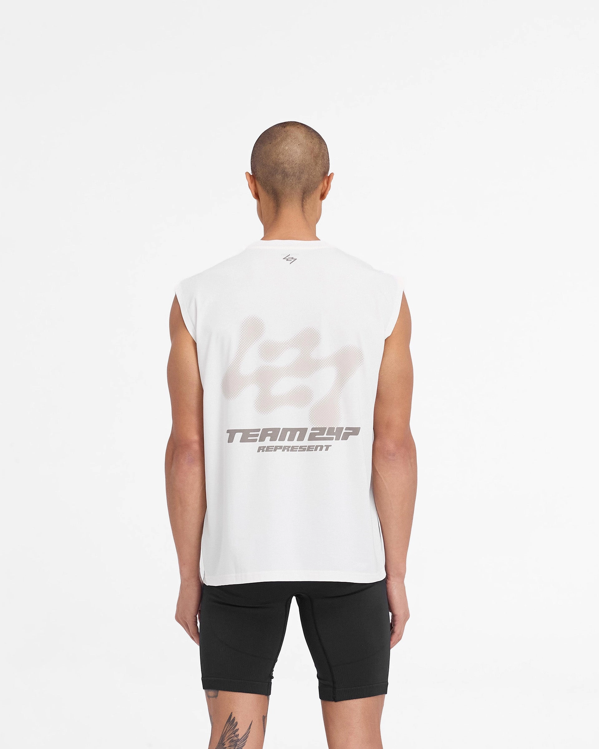 247 Future Terrains Oversized Tank - Flat White Relaxed Fit Design