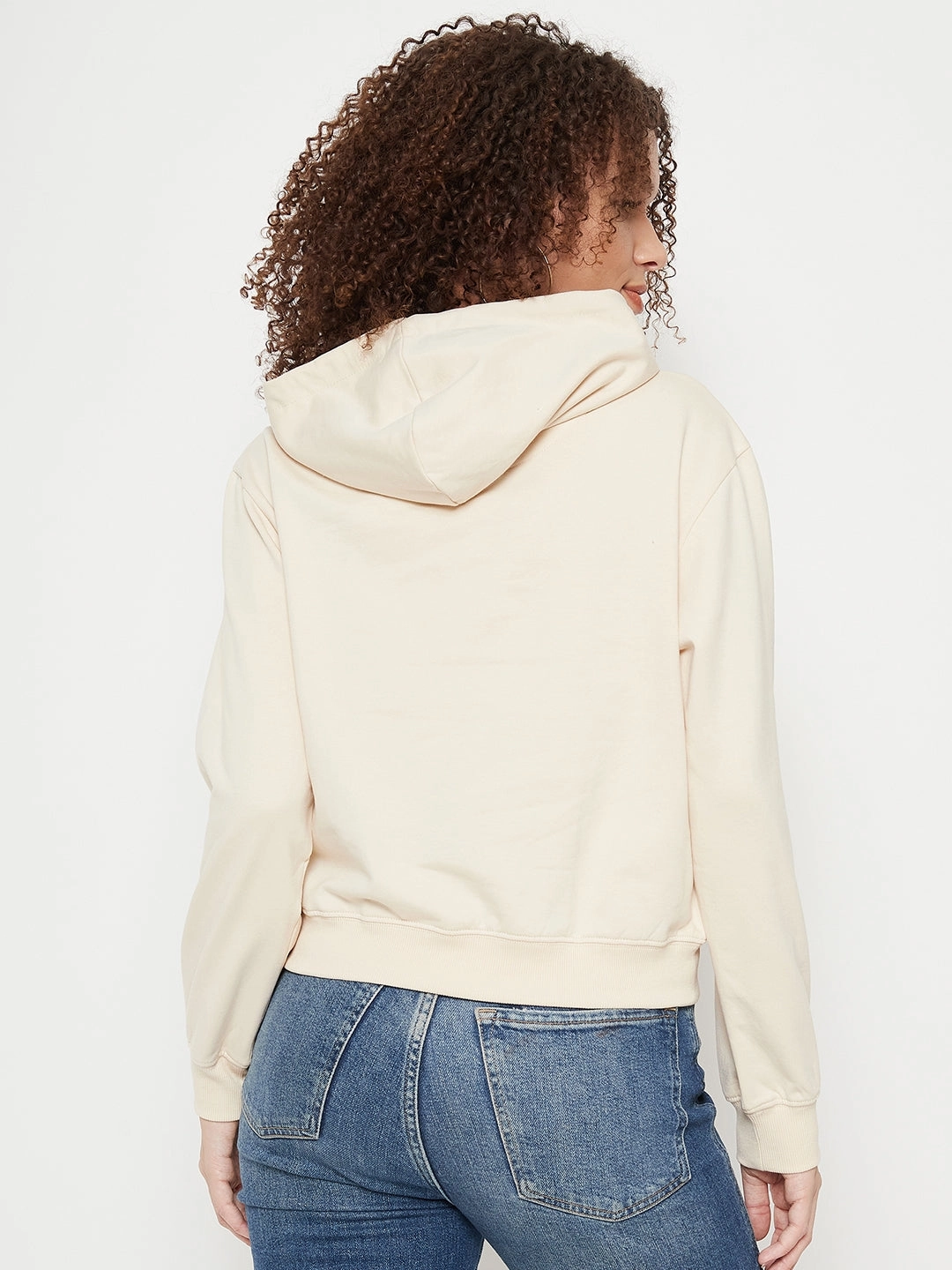 Versatile Jacket Madame Solid Off White Sweat-Shirt