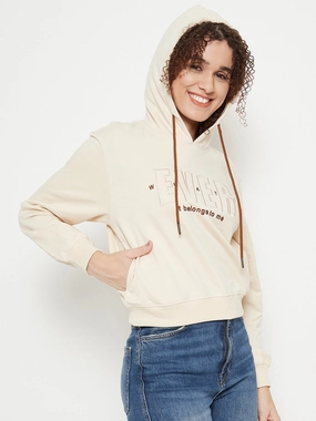 Premium Quality Comfortable Layer Madame Solid Off White Sweat-Shirt