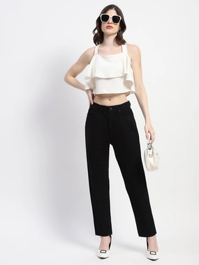 Madame Straight Fit Solid Black Denim Modern Traveler Gear Sunny Vibes
