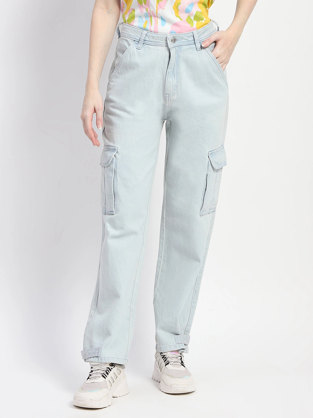 Madame Cargo Ice Blue Light Wash Denim Beach Day Sustainable Relaxed Waist