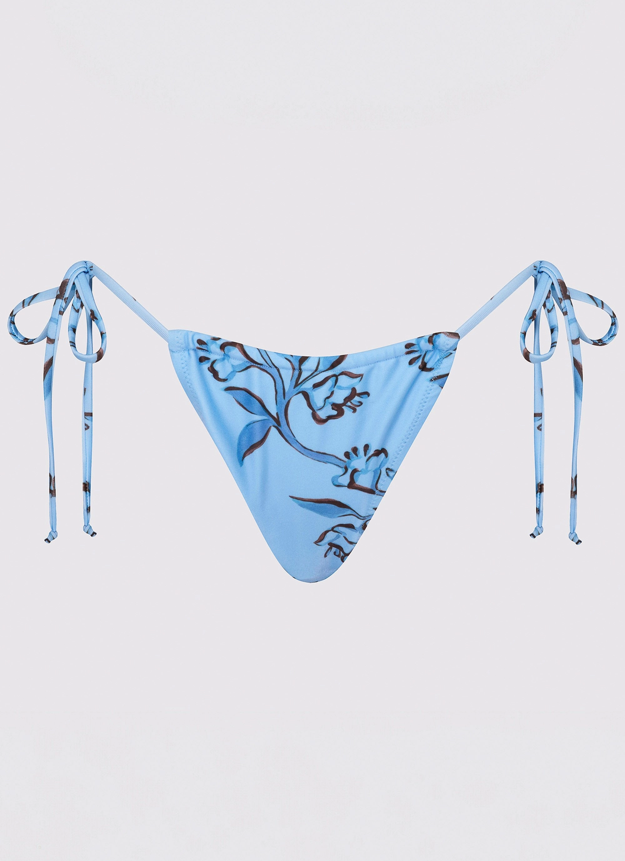 Calista Bikini Bottoms - Blue Floral Print Seaside Vacation mix and match