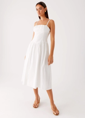 Fresh Texture Phillipa Midi Dress - White