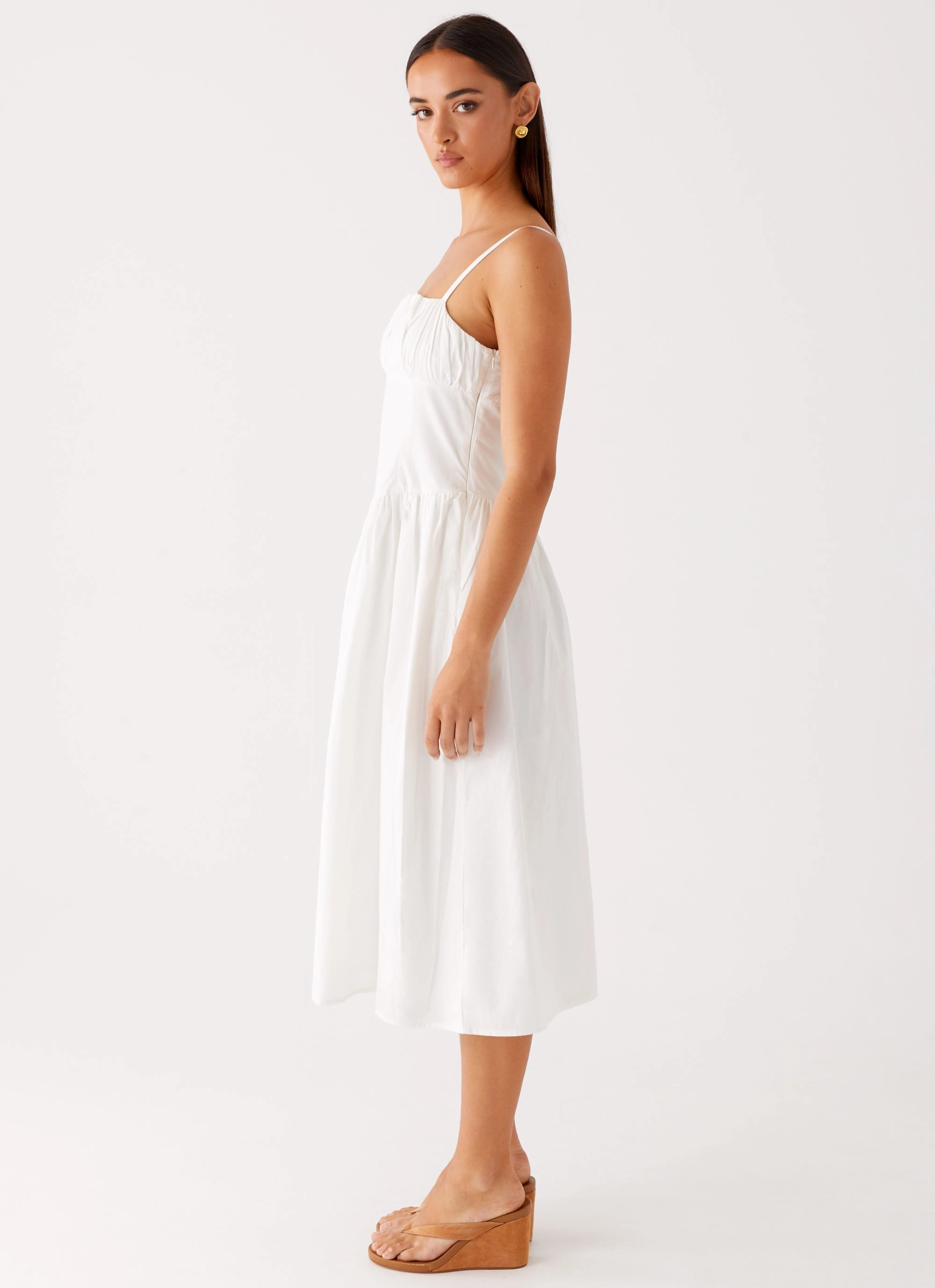 Sleek Flow Phillipa Midi Dress - White
