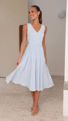 Luxury Feel Standout Feature Jayde Knit Dress - Light Blue